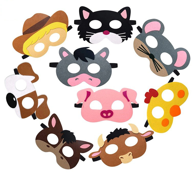 Animal felt masks for birthday party kids party supplies