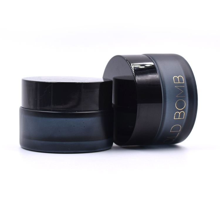 50ml grey frosted glass cosmetic jars cream glass jar with gold foil stamping 5g 10g 20g 30g 50g 100g 200g also available