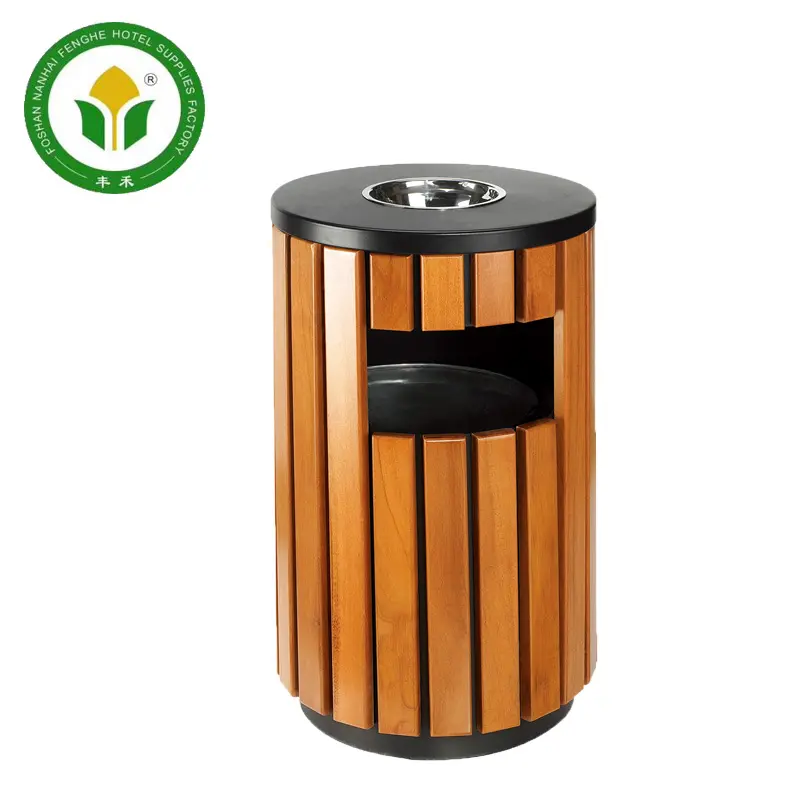 Wholesale outdoor round garden recycle ashtray stand bin waste bin trash bin