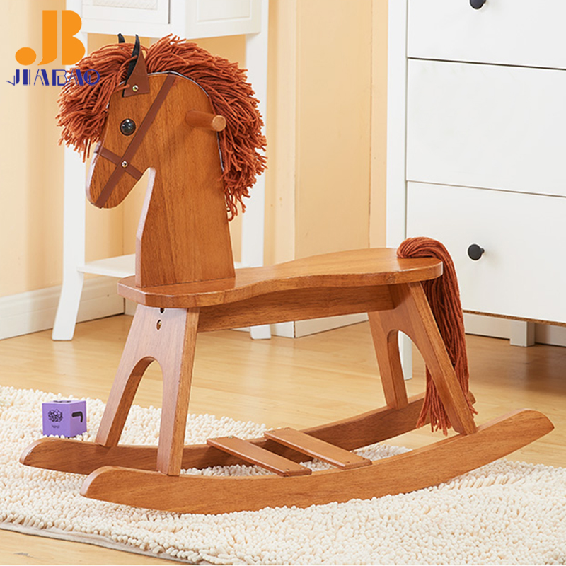 JIABAO Троян Hobbyhorse твердая деревянная лошадка-качалка для детей ручная полированная мебель