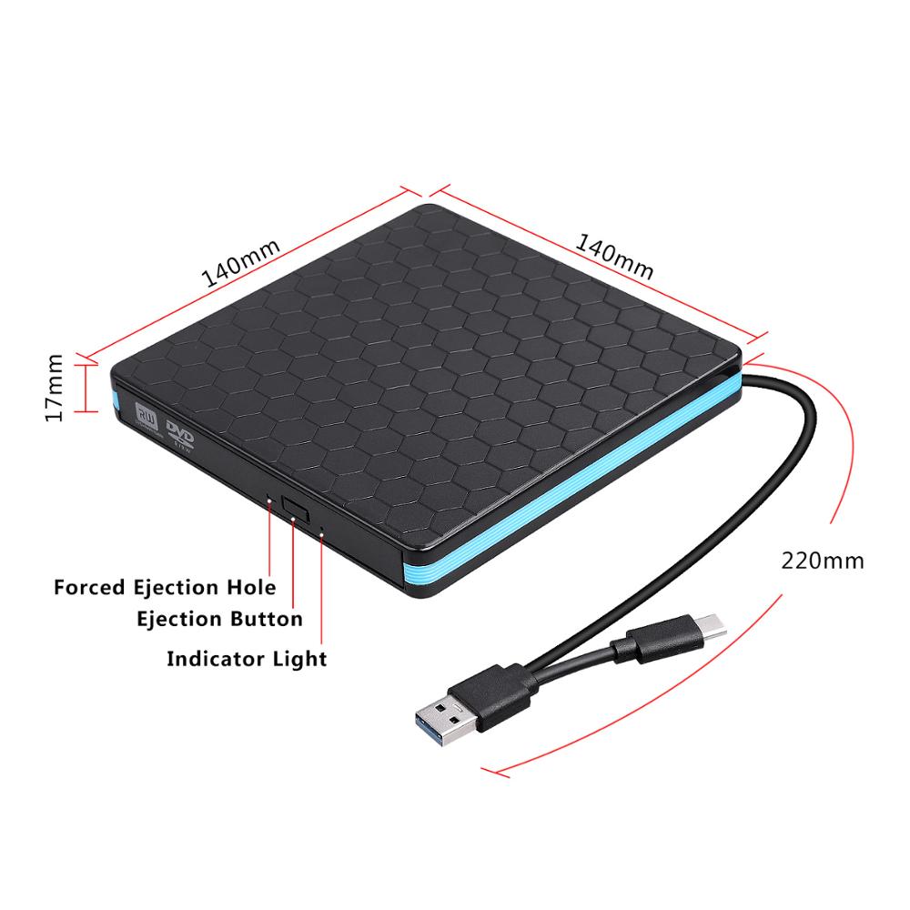 DVD-драйвер, CD-диск, внешний CD-привод с USB 3,0 и Type-C для VCD/DVD-плеера