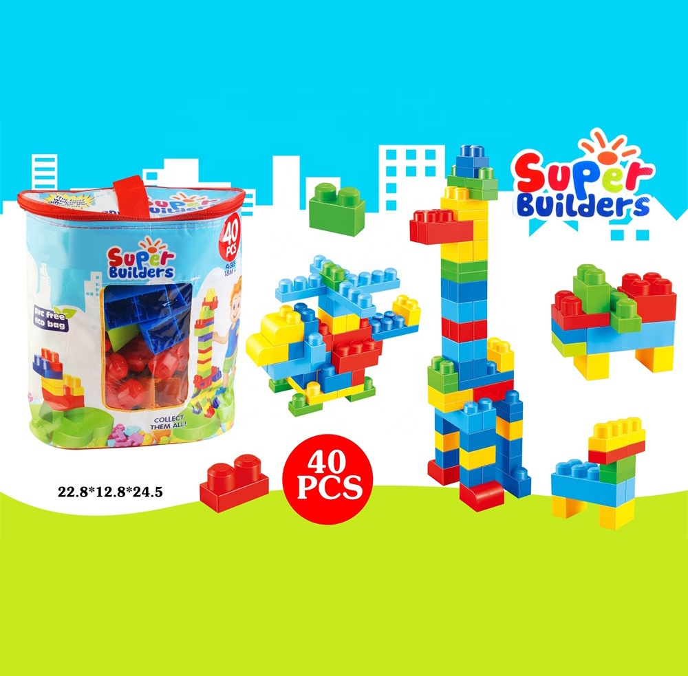 assembling 40 pcs big blocks toy diy castle model toy mega blocks toy building