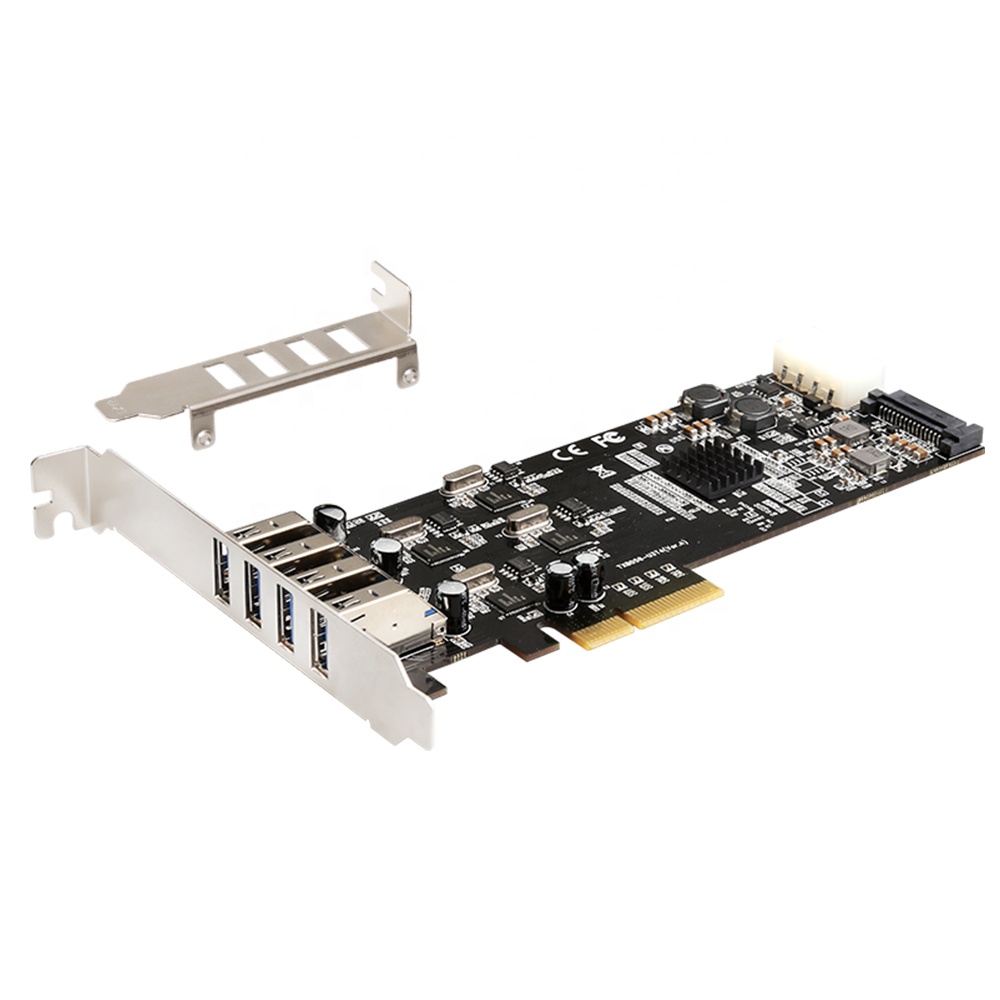 4 порта USB 3,0 Супер быстрая 5 Гбит/с PCI Express(PCIe) карта расширения USB контроллер карта для ПК сервер Mac OS Linux