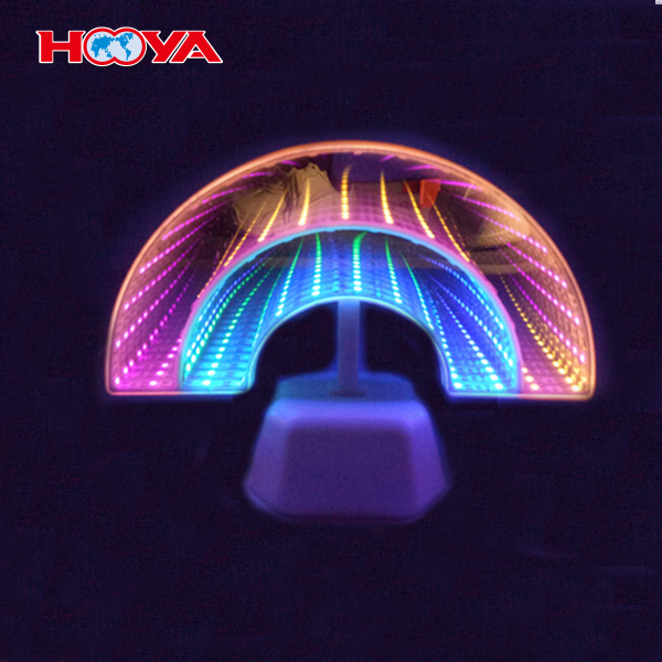rainbow shape Infinity LED tunnel light double mirror night light