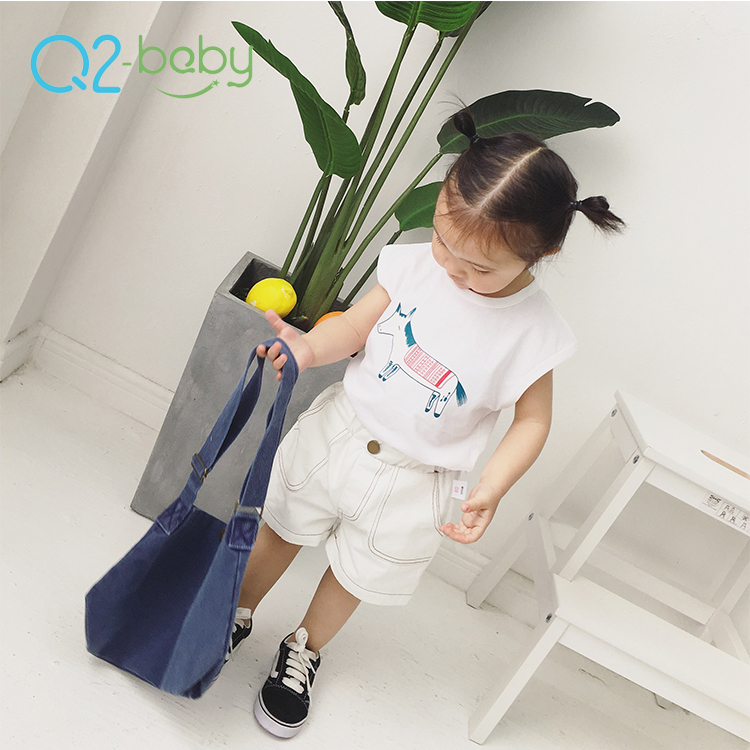 Q2-baby новый дизайн подкладке; Детская куртка на подкладке из хлопка; Повседневный жилет для девочек летние товары первой необходимости для детей Одежда для девочек футболки без рукавов