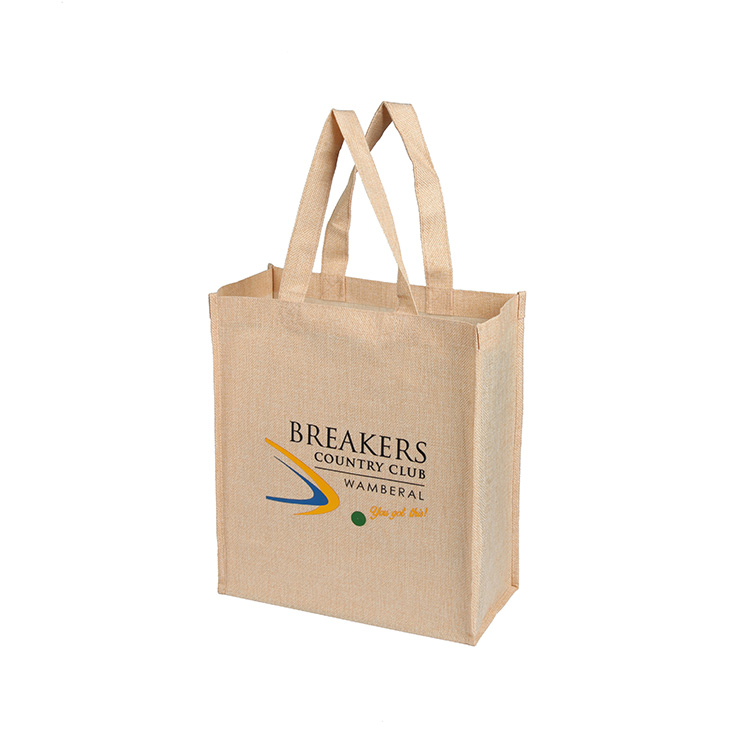 Professional manufacturer supplier Eco friendly printed reusable burlap jute tote bag custom