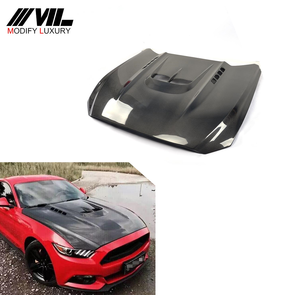 Автомобильный капот из углеродного волокна, капот двигателя для Ford Mustang 2015-2017