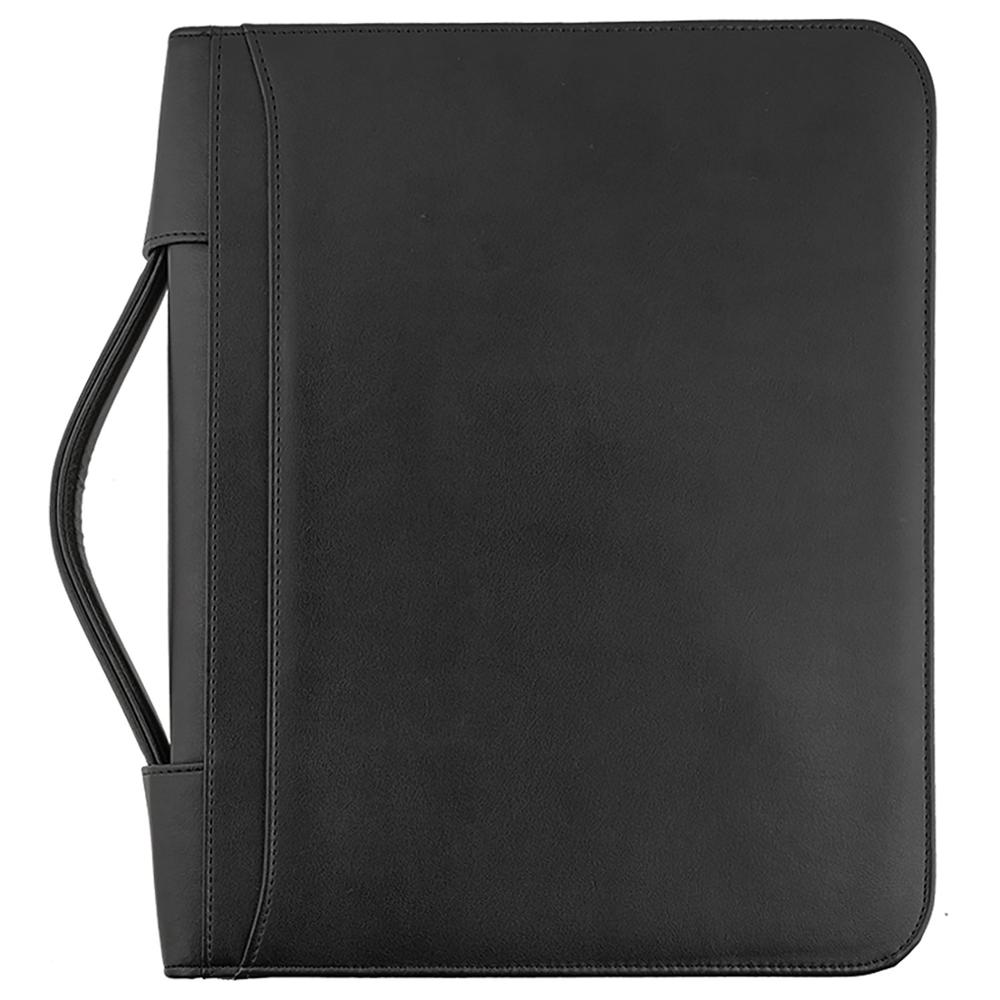 Искусственная кожа заказной padfolio органайзер для документов с размером А4 блокнот слот для карт застежка-молния и ручка