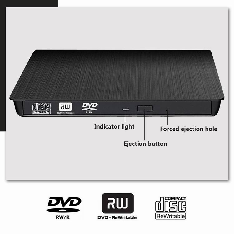 Внешние приводы DVD/CD, портативный CD DVD +/-RW оптический привод, горелка, высокая скорость передачи данных, USB 3,0, Совместимость с настольным ПК