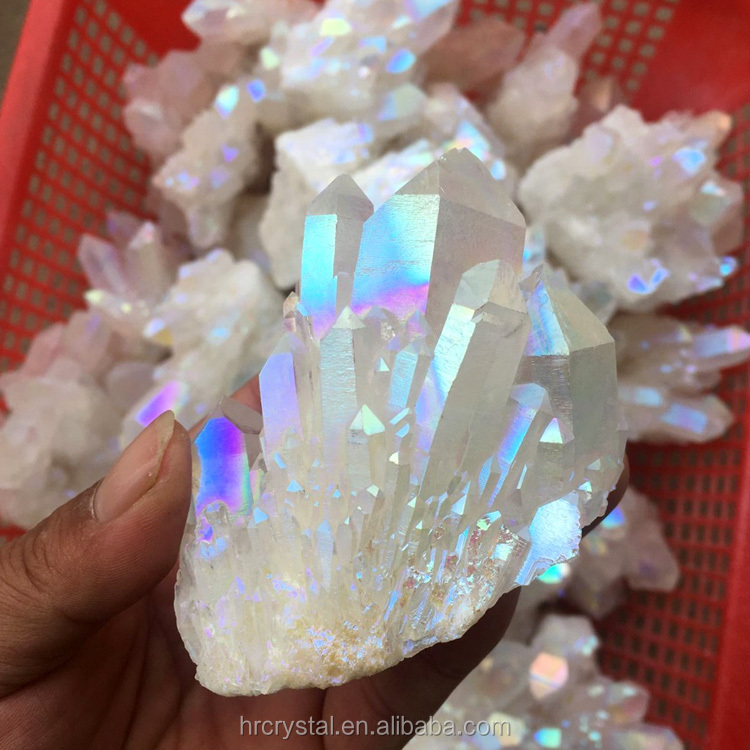 Оптовая продажа, недорогие кластеры радуги Aura Clear Quartz для украшения