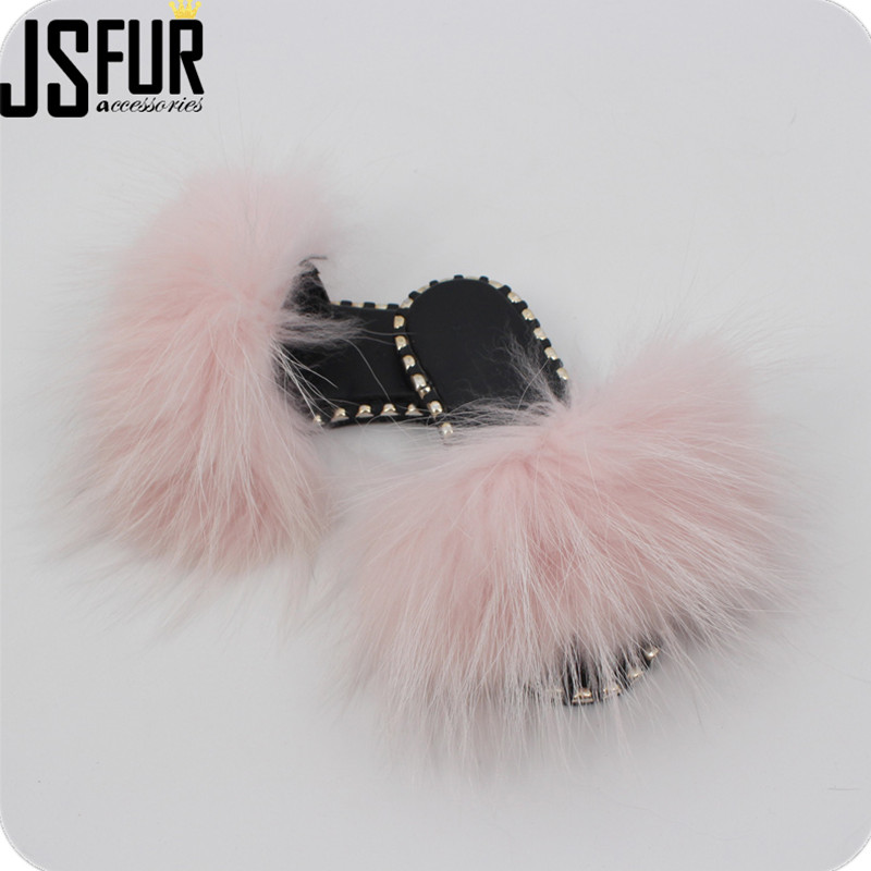 Hot Sale Lady Fluffy Fur Slippers Custom Cheap Fur Slides