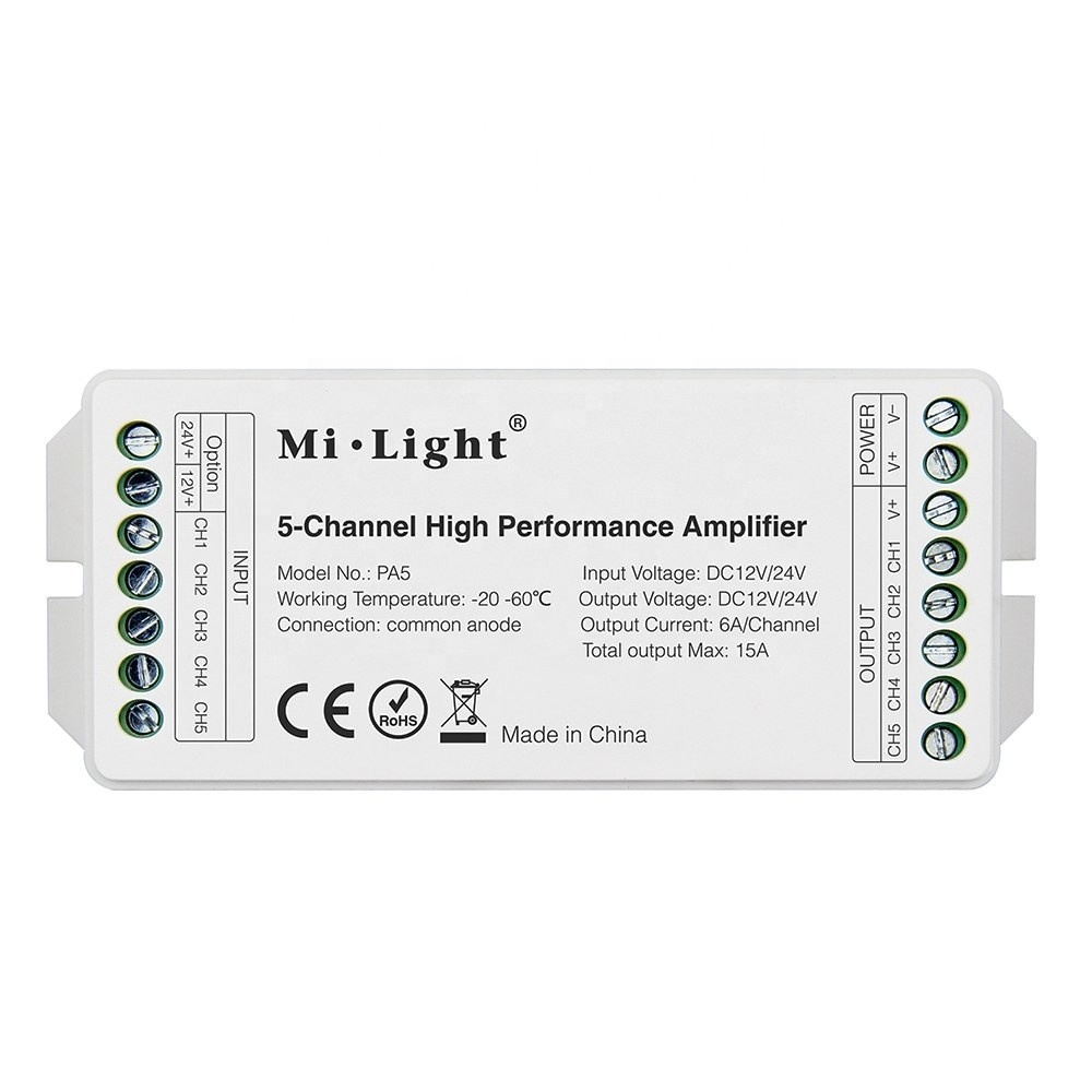 Новый дизайн 5 канал высокая производительность rgb cct светодиодный пульт дистанционного управления усилитель сигнала
