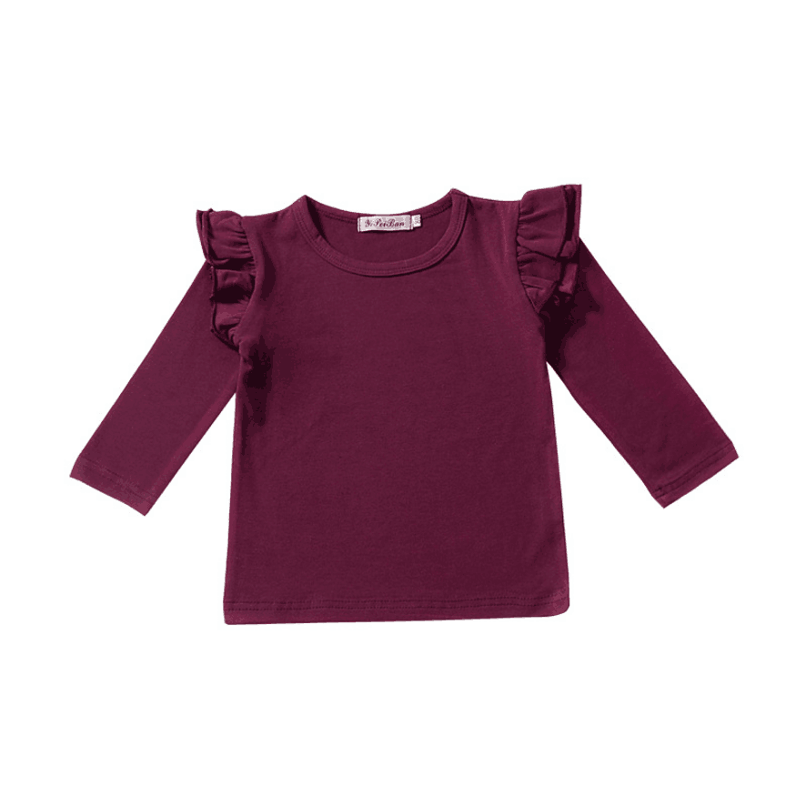 Baby Girls long Sleeve Raglan Shirts High Quality Custom Spring fall Kids Clothes