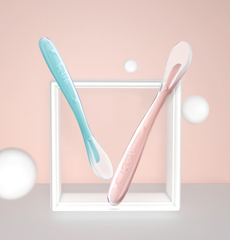KUB soft high quality PP silicone baby spoon set training spoon