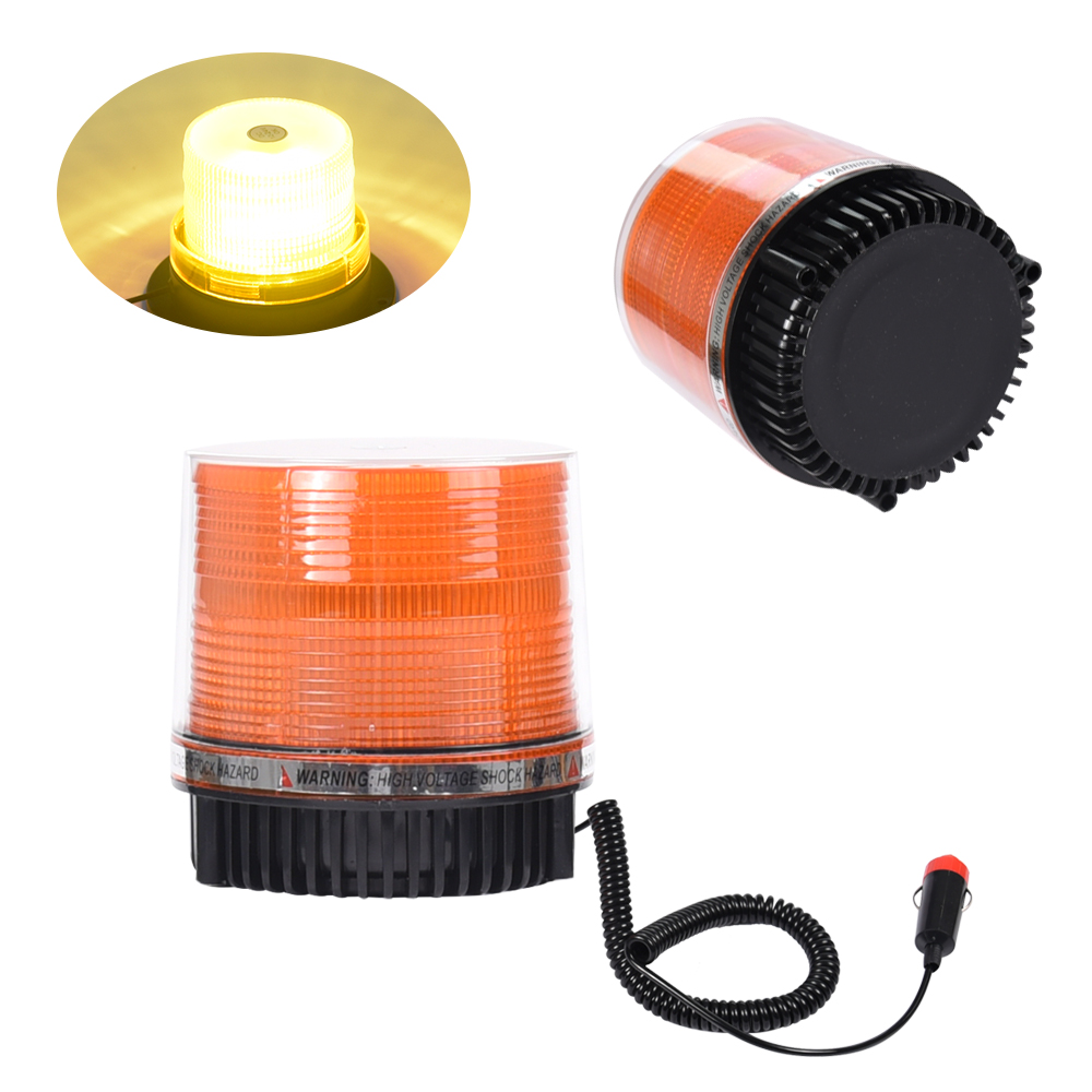 Янтарный/Желтый вращающийся Вращающийся светодиодный Маяк Strobe Light, с магнитным креплением аварийное предупреждение мигающий свет для вилочного погрузчика