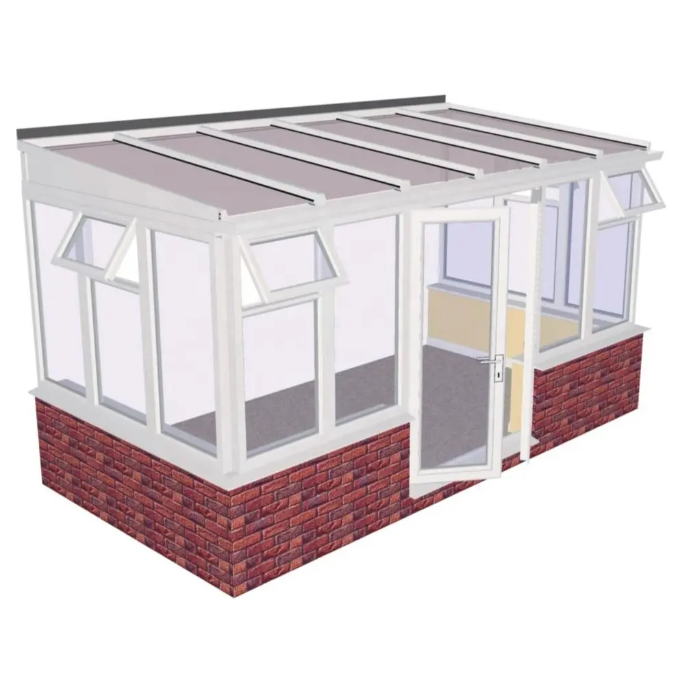 Flexible Design Option Lean To Or Sun Lounge Conservatory Polycarbonate Flat Roof Glassroom For Sale With Best Price