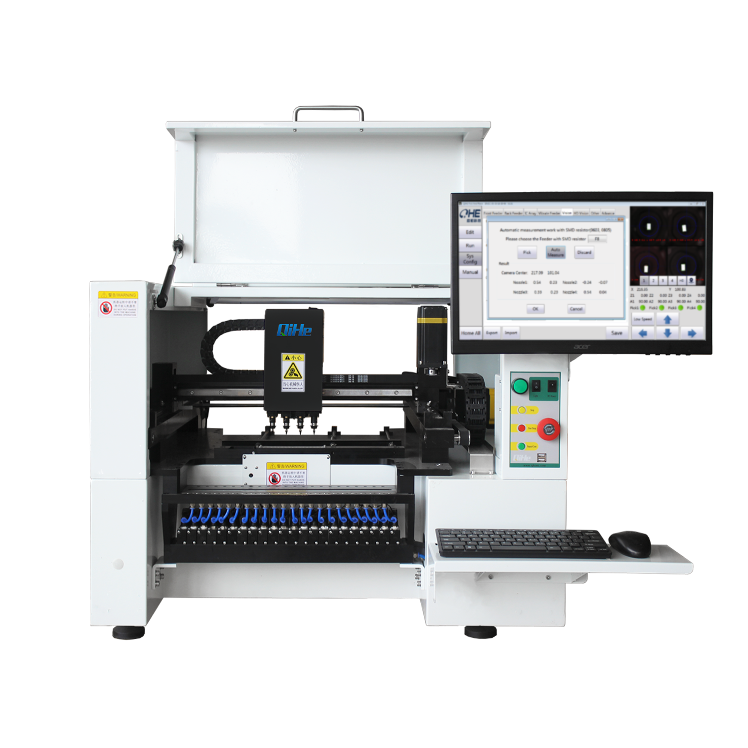Печатная машина QIHE с четырьмя головками vision SMT pick and Place Machine PCB поверхностное монтажное оборудование для электроники печатная машина smd led