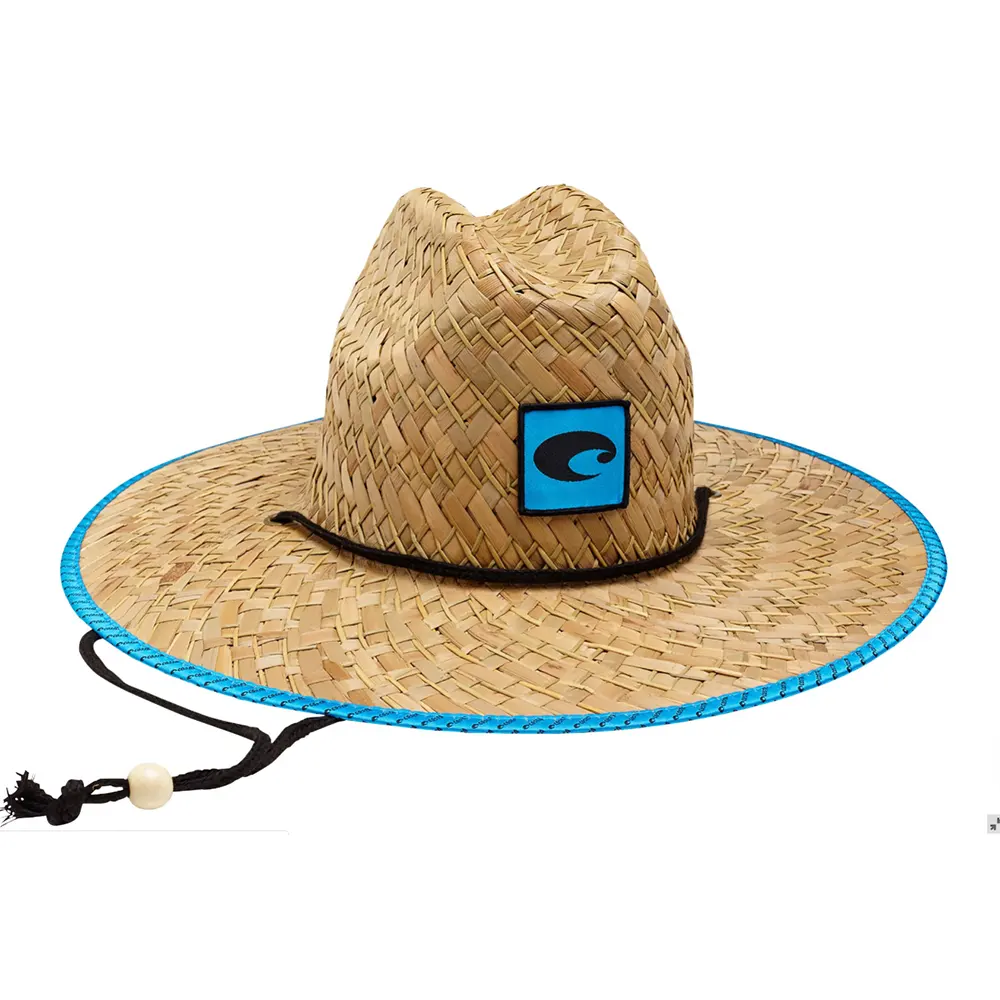 Ribbon & Rope Accessory Type and Sombrero Straw Hat Type Surfing Straw Hat With Underside Lining