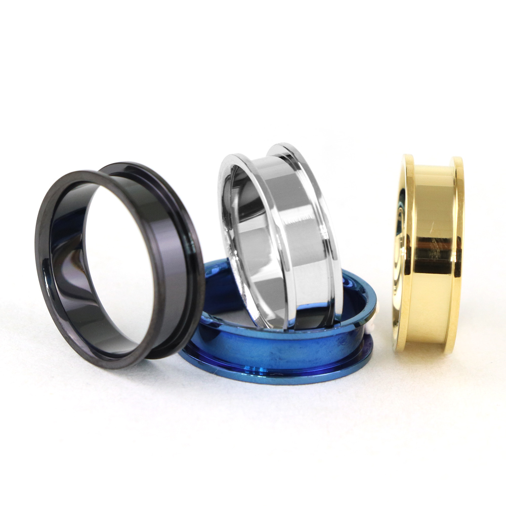 Jewelry Factory Custom Made Tarnish Free Stainless Steel Ring Blanks For Inlay