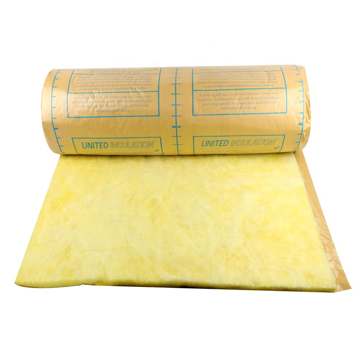 China Hebei Thermal Insulation Building Material Glass Wool 50mm with one side kraft