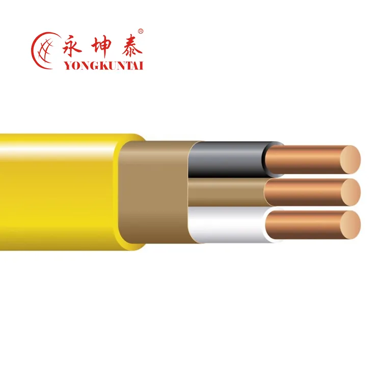12/2 10/2 W/G 3 core romex NM-B muti-conductor wire twin and earth cable building wire ftp 2.5mm 4mm 6mm