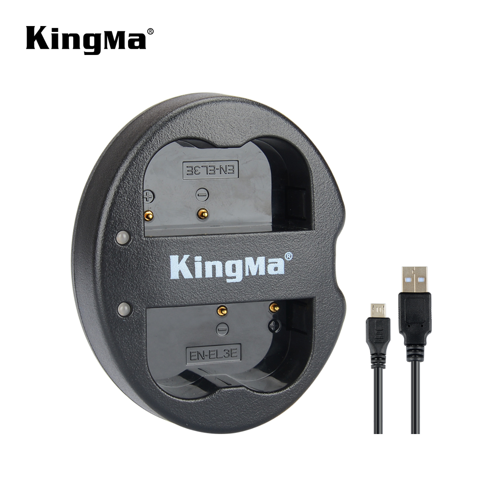 KingMa портативный двойной микро USB зарядное устройство для замены EN-EL3E батареи и для Nikon D90 D80 D300 D70 камера