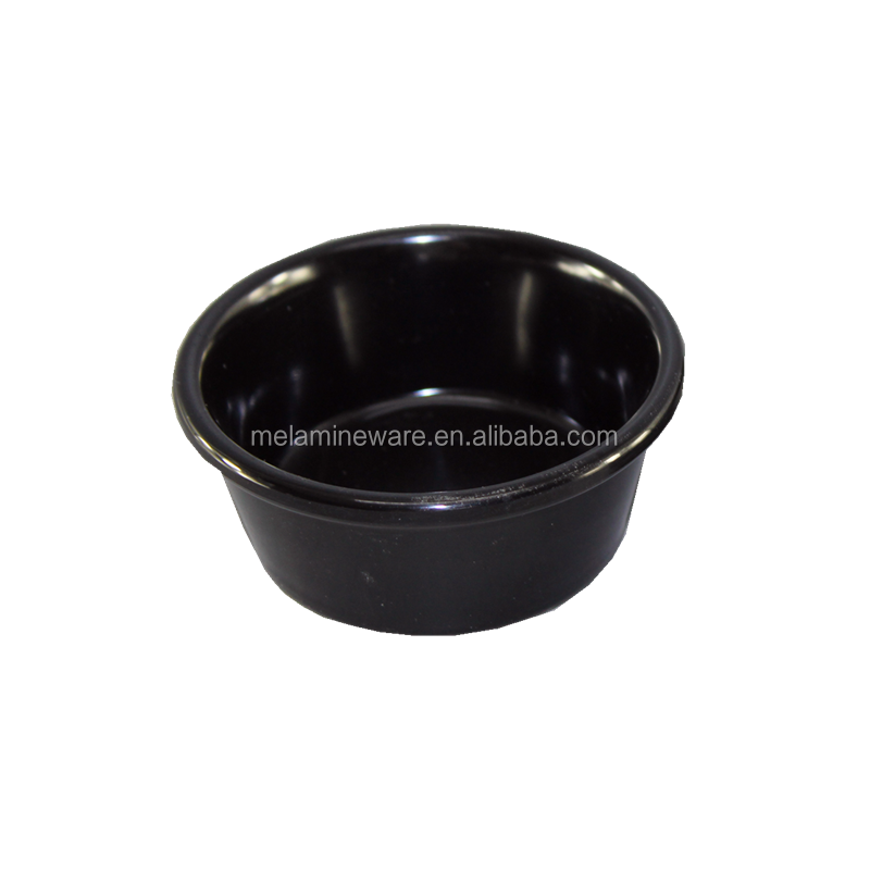 Черная многоразовая пластиковая чаша Ramekin