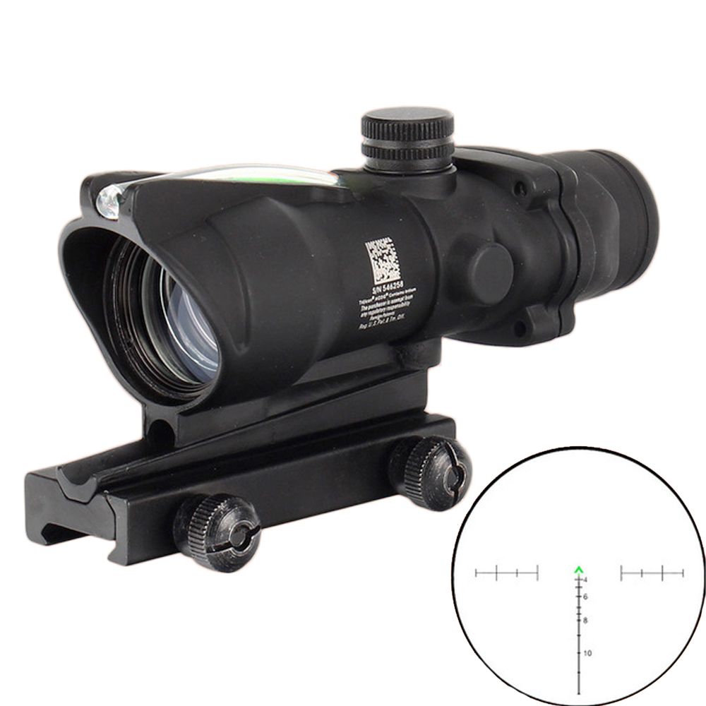 Охотничий Оптический Прицел ACOG 4X32, красно-зеленый волоконный прицел с подсветкой и шевронным узором, тактический оптический прицел