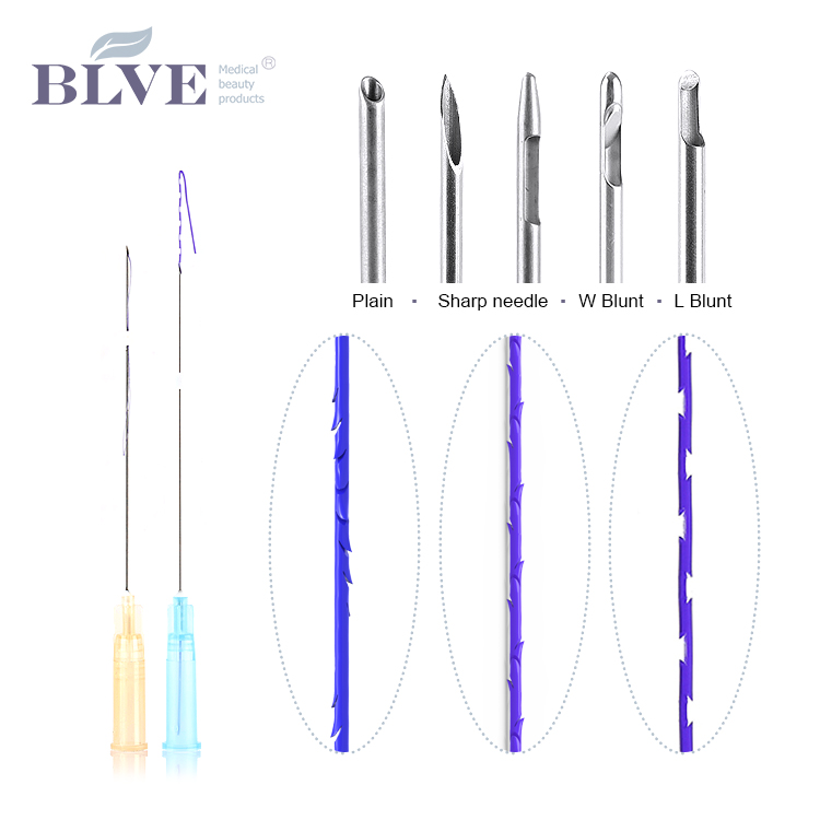 Косметический absorbable 6d cog лицо тупой cannula иглы подъемная нить pdo