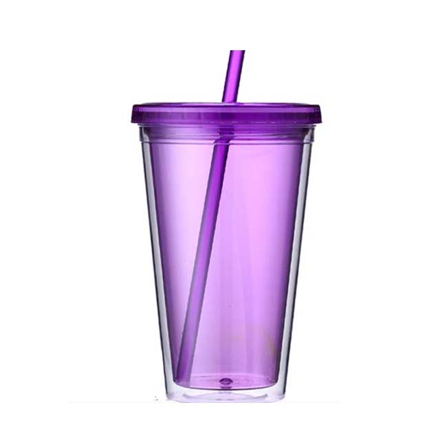 Double layer cup double wall plastic mug insulated acrylic tumbler with low price