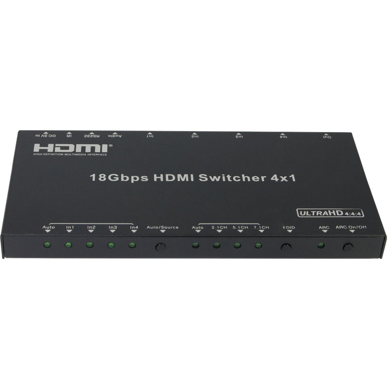 18 Гбит/с 4X1 HDMI2.0 переключатель 4:4:4 с аудио дуги