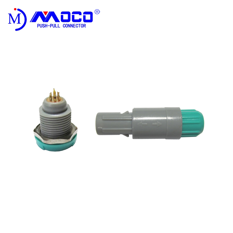 SPO2 connectors 6 pin plastic oximetry sensors push pull medical connector