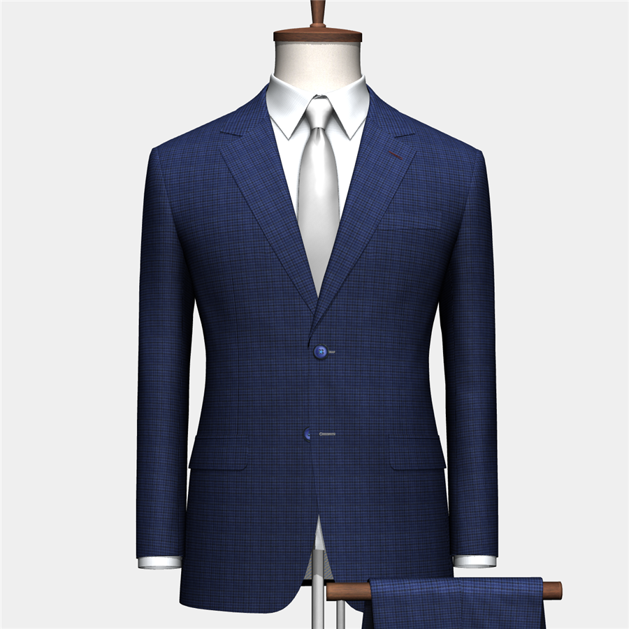 Polyester viscose blend material check design textured suiting men's suit blazer fabric and children's garment