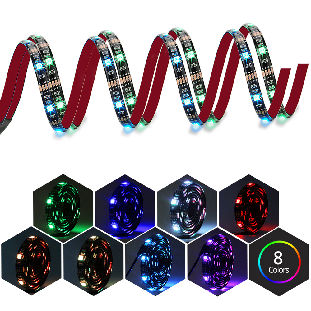 Светодиодная лента с дистанционным управлением, 5 в постоянного тока, USB, 5050 RGB, гибкое освещение для телевизора, светодиодная подсветка, RGB светодиодные полосы