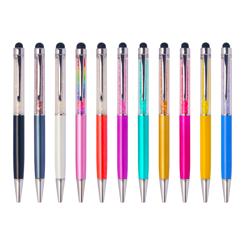 Original factory full color option custom logo printed crystal diamond stylus pen
