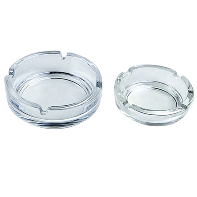 Customized hot selling colored 10cm diameter glass ashtray