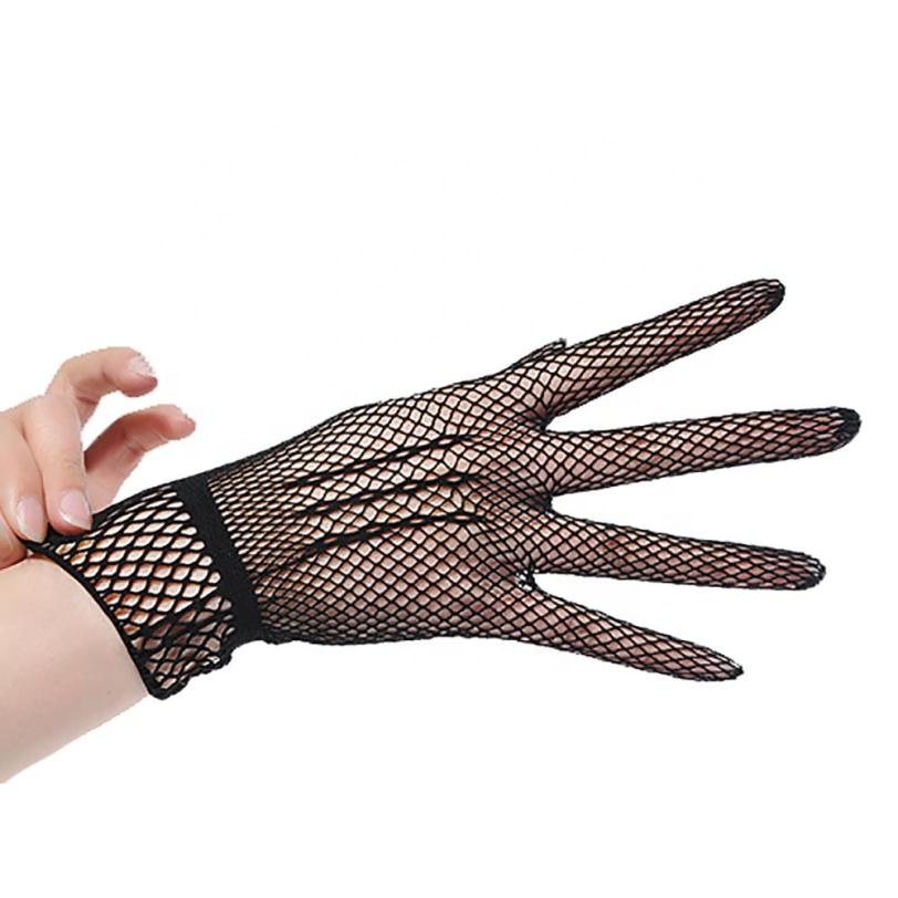 FY Women fashion Summer UV-Proof Driving Dance Lace Gloves Mesh Fishnet Gloves Cute fashion Patchwork Mittens