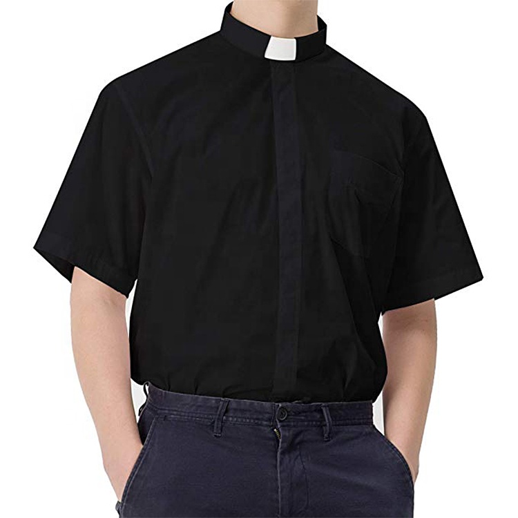 Оптовая продажа с коротким рукавом Clergy рубашки для мужчин
