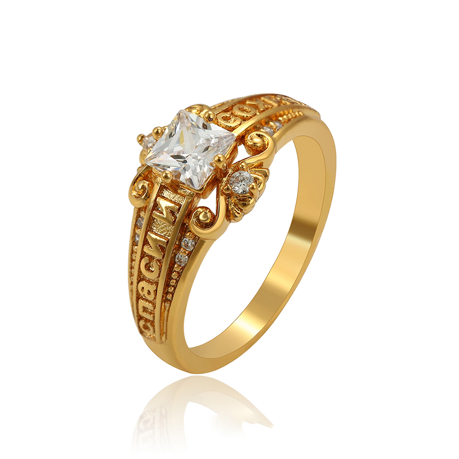 15971 xuping 24k solid gold rings wedding engagement elegant ring diamond for women
