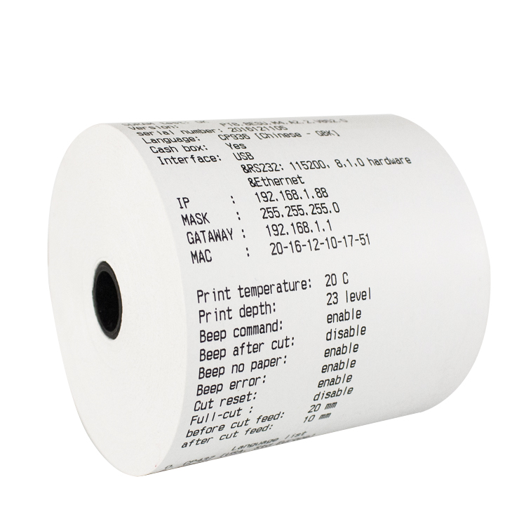 В наличии 80x80 кассовый чек термальная пустая бумага до рулона Termal 65gsm 55gsm