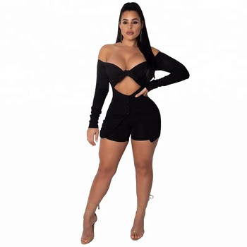 MAGICMK 2018 Sexy onesie short sexy club fashion autumn bandage jumpsuit