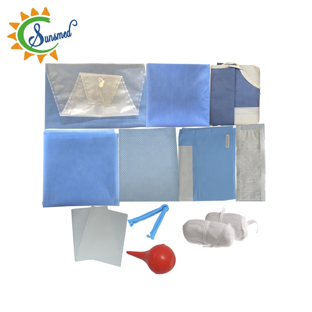 Factory supply Sterile surgical delivery pack natural labour pack delivery drape set kit OB pack