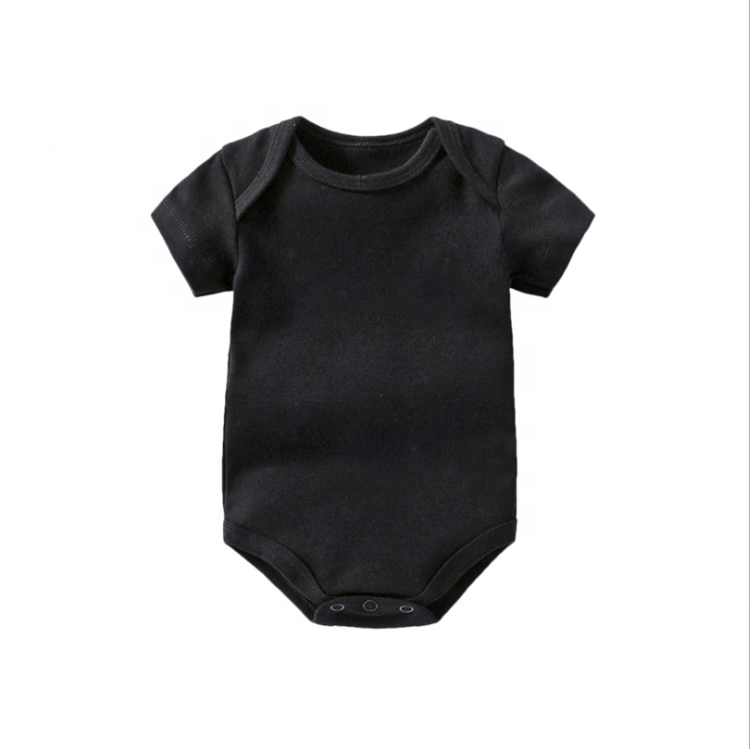Сплошной цвет хлопок короткий рукав baby bodysuit