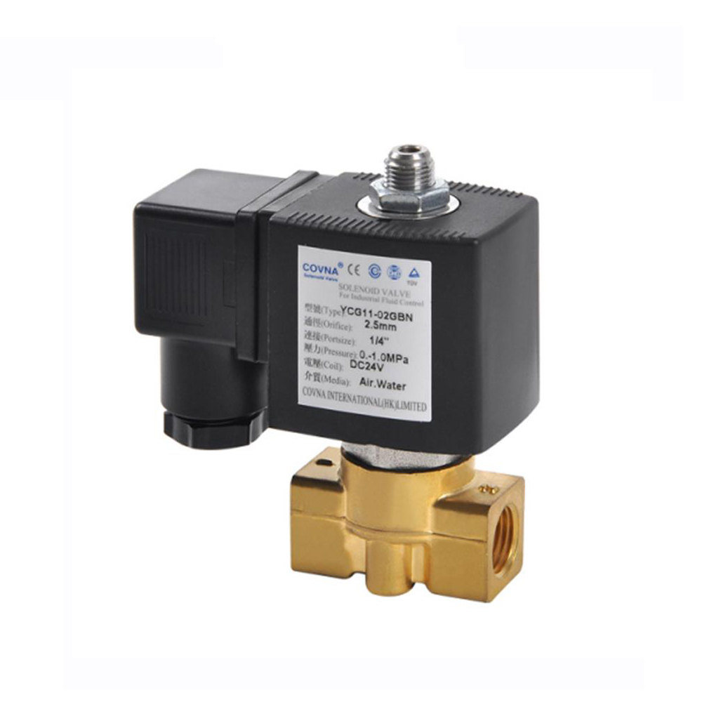 Covna DN8 1/4 дюймов 3 Way, работающего на постоянном токе 12 В в нормально закрытый ходовые непосредственные действующие латунный Мини соленоидный водяной клапан