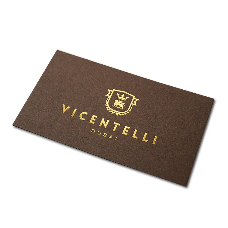 500gsm black paper custom printing luxury gold foil hot stamping business card