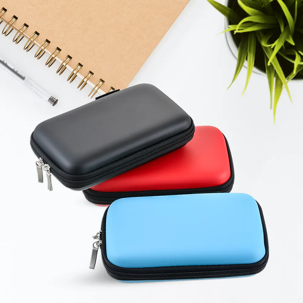 Earphone Carrying Case Portable Storage Hard Case Bag Holder Pouch for SD TF Card Earphone Headphone Earbuds Charging Cable