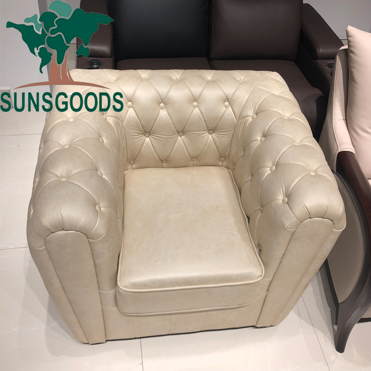 Модель антиквариата, Одноместный стул, кожаный Одноместный стул chesterfield