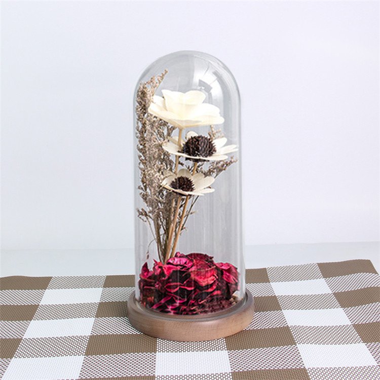 из стекла купол дисплей колокольчик Jar дерево база, стекло Дисплей Cloche колокольчик купола