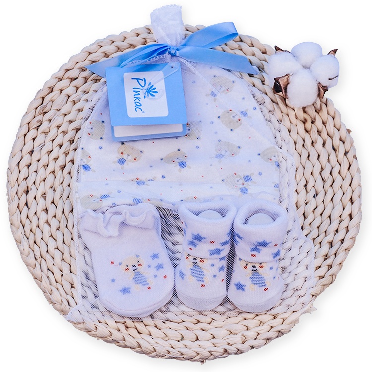 China Factory Manufacturer High Quality Cheap Soft Fabric Newborn Baby Cap Set Mittens Sock