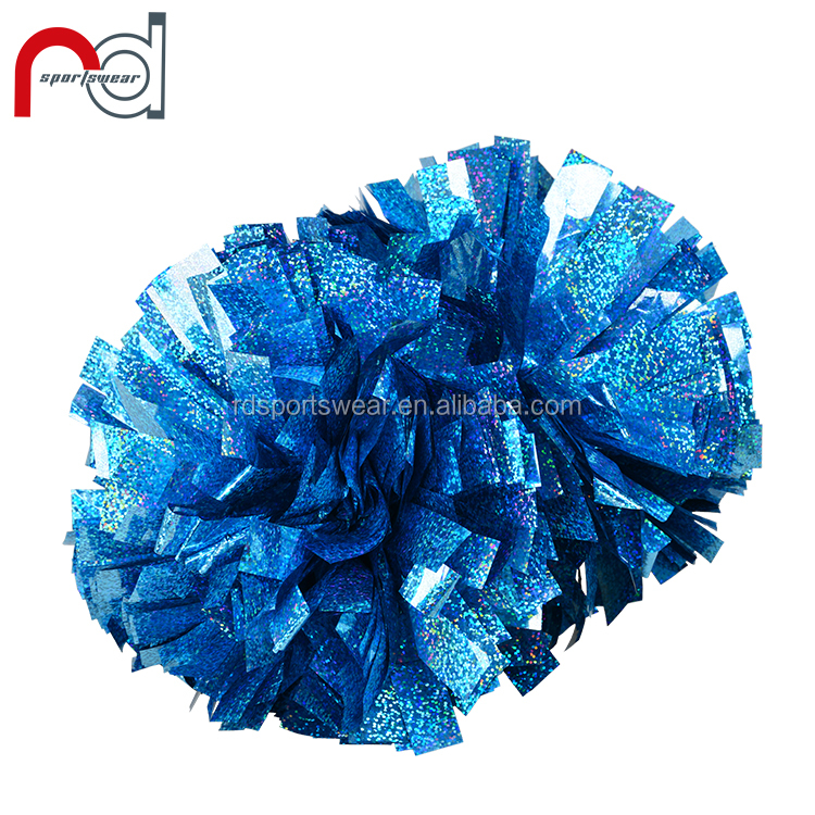 Твердый голографический Cheer Pom ручной блеск металлик Cheerleading Pom шары